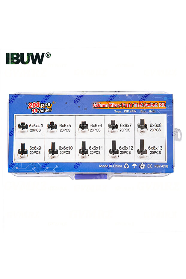 220V 200PCS 100/180/200PCS 6x6mm Micro Push Tact Switch Kit 6x6 Mini Tactile Toggle Touch Button PCB
