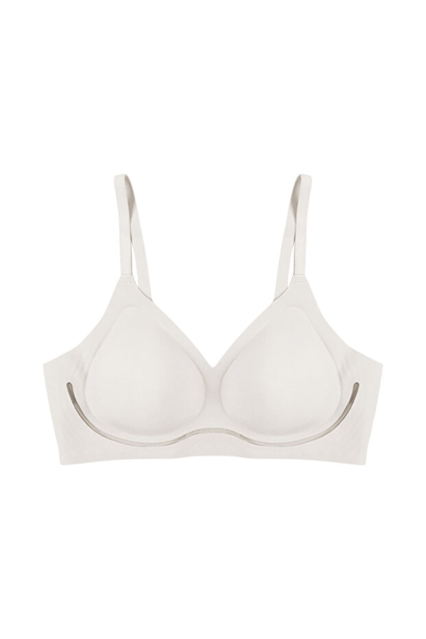 Non-wired Laser Cut Detailed Low-Cut Crossed Tulle Piece Stitch-Free Bra Set