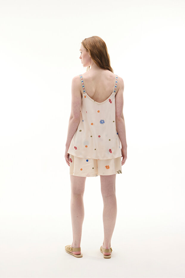 NAKIŞLI BELİ LASTİKLİ ŞORT - 2