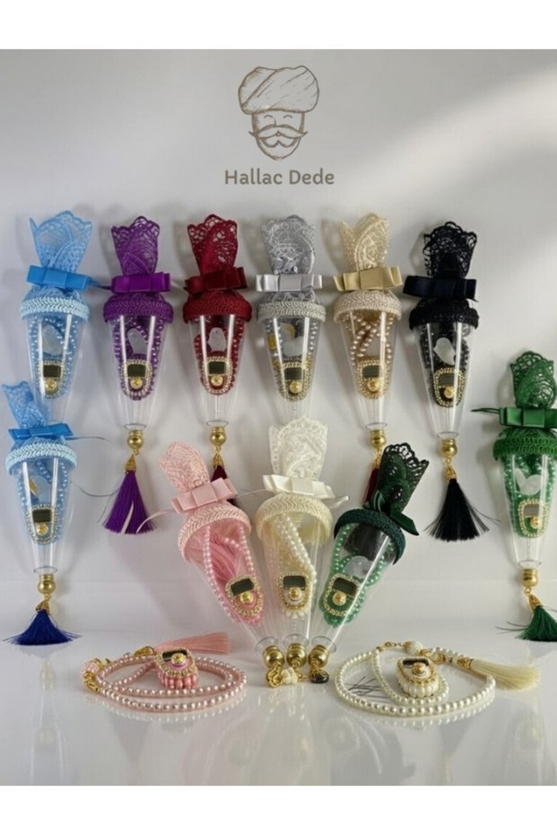 10 Pieces Gift Dowry Set with Conical Prayer Beads and Zikirmatik Set Mix Hajj Umrah Luxury Prayer Beads