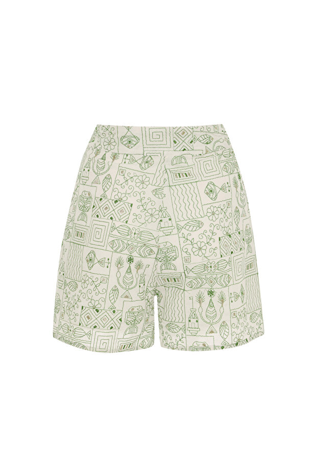 NAKIŞLI KISA ŞORT - 5