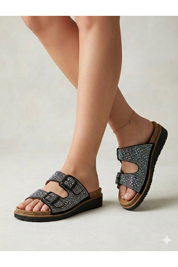 M3-25 Anatomical Stone Double Tape Velcro Women's Slippers