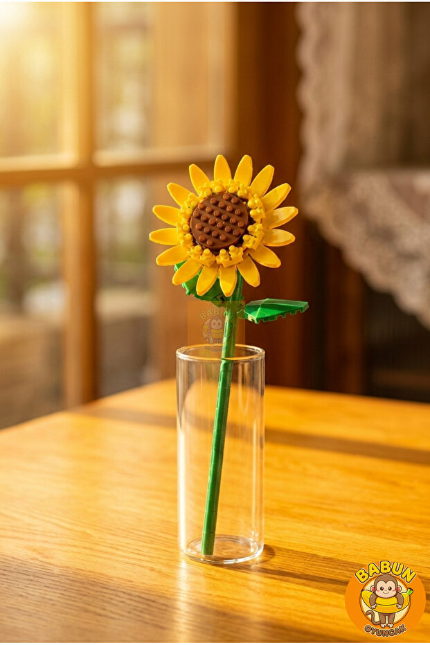 Sunflower Flower Making Kit - Non-Fading Artificial Flower - 89 Pieces Decorative Mini Block Flower