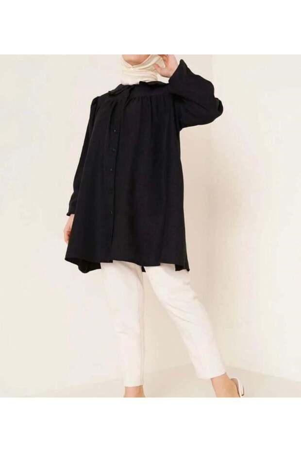 Women's Peter Pan Collar Shirt Black