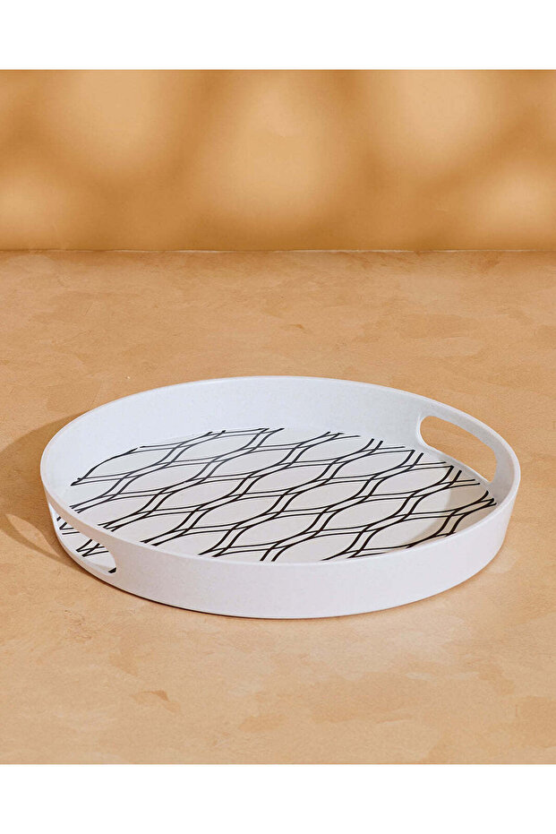 Grey Bamboo Round Serving Tray - 3