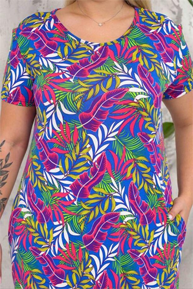 rochie de damă Leaf cu model mărime mare DPA045 - 7