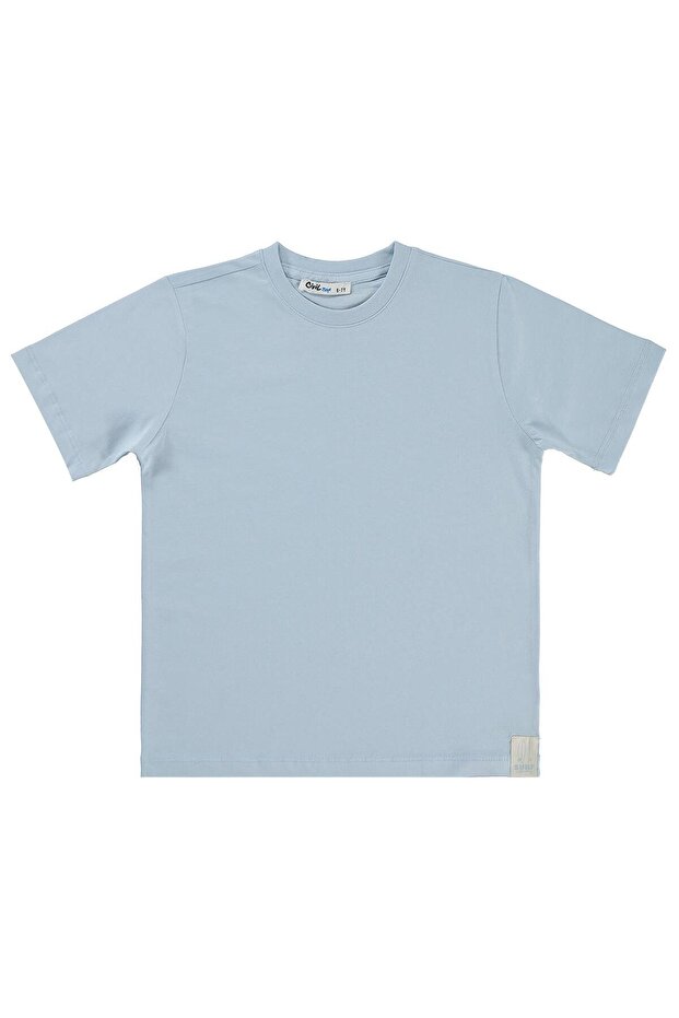 Basic Surf Label T-Shirt for Ages 6-9 - Blue