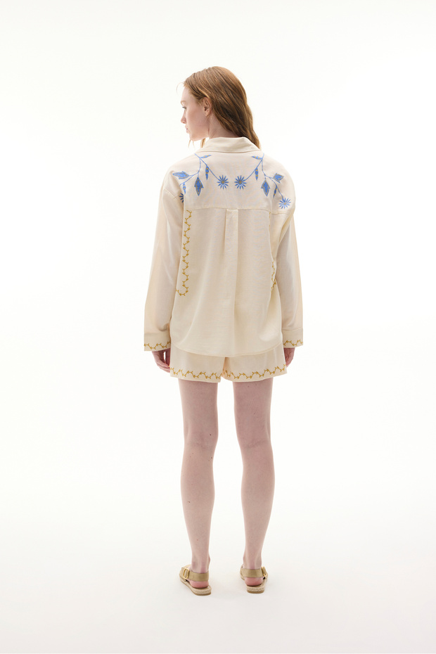 ETNİK NAKIŞLI RELAX FIT ŞORT - 2