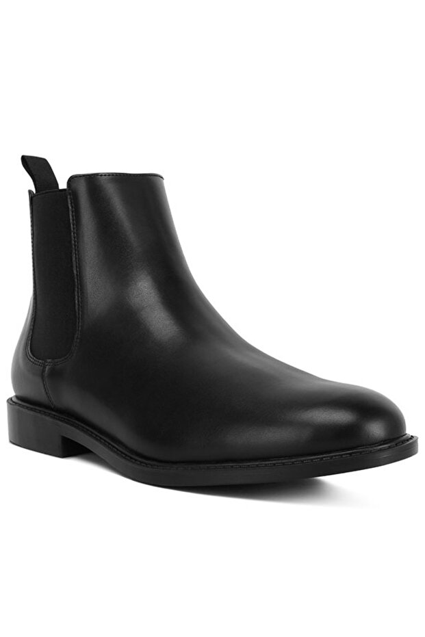 Men's Faux Leather Chelsea Boots in Black