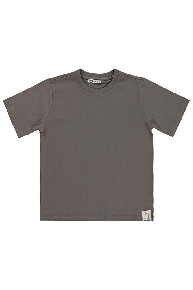 Basic Surf Label T-Shirt for Ages 6-9 - Brown