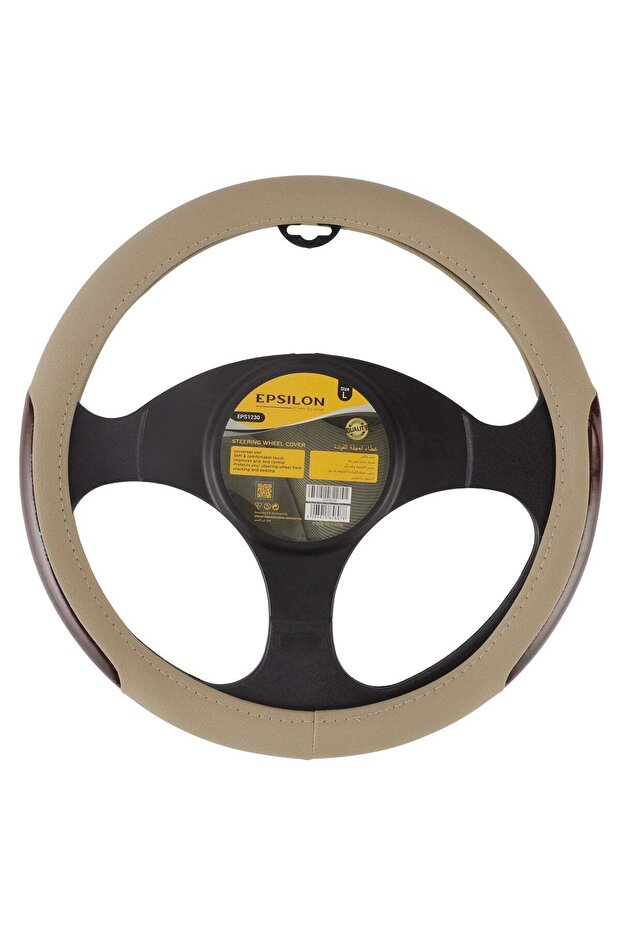 Steering Wheel Cover- EPS1230 Size: L With Leather Touch for Improved Control and Grip