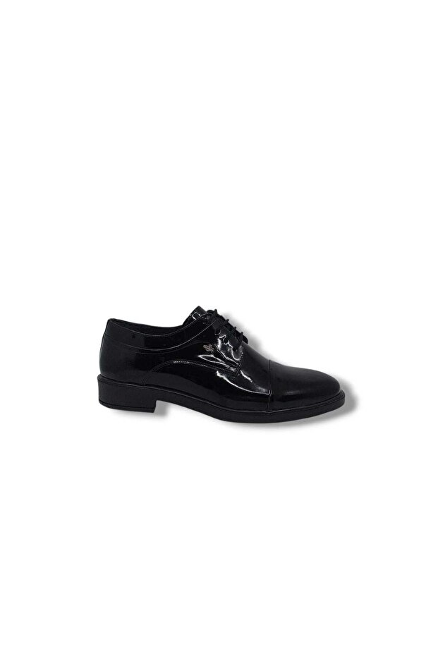 Banner 233-284 Men's Black Laced Patent Leather Genuine Leather Classic Stylish Shoes