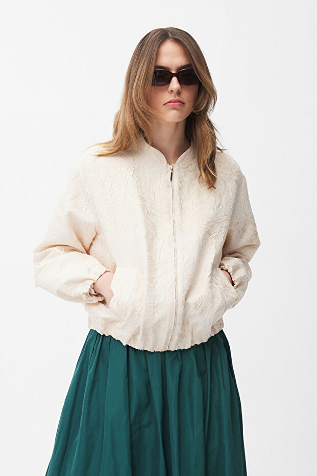 Fermuarlı Bomber Ceket - 1