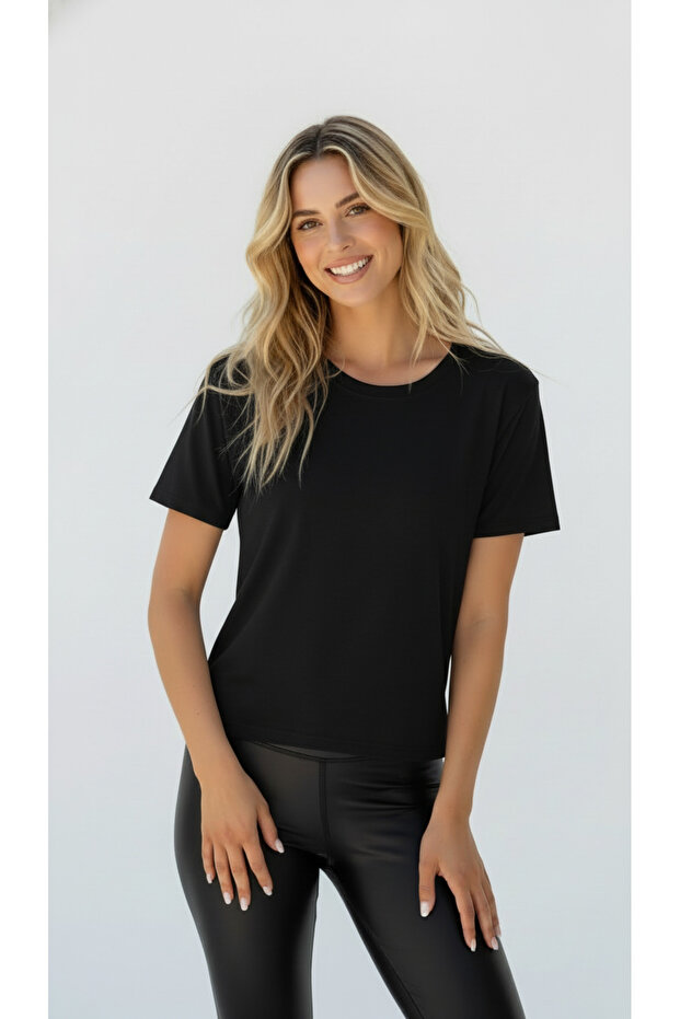 SİYAH BASIC TSHIRT - 2