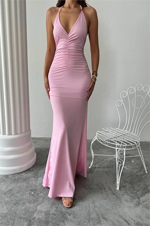 Rochie de damă, fără mâneci, decoltată, lungă, DPDF087 - 2
