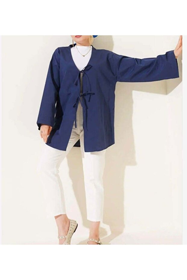 Women's Front Bow Lace-Up Navy Blue