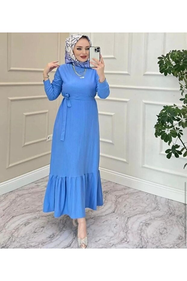 Women's Skirt Ruffled Dress Blue