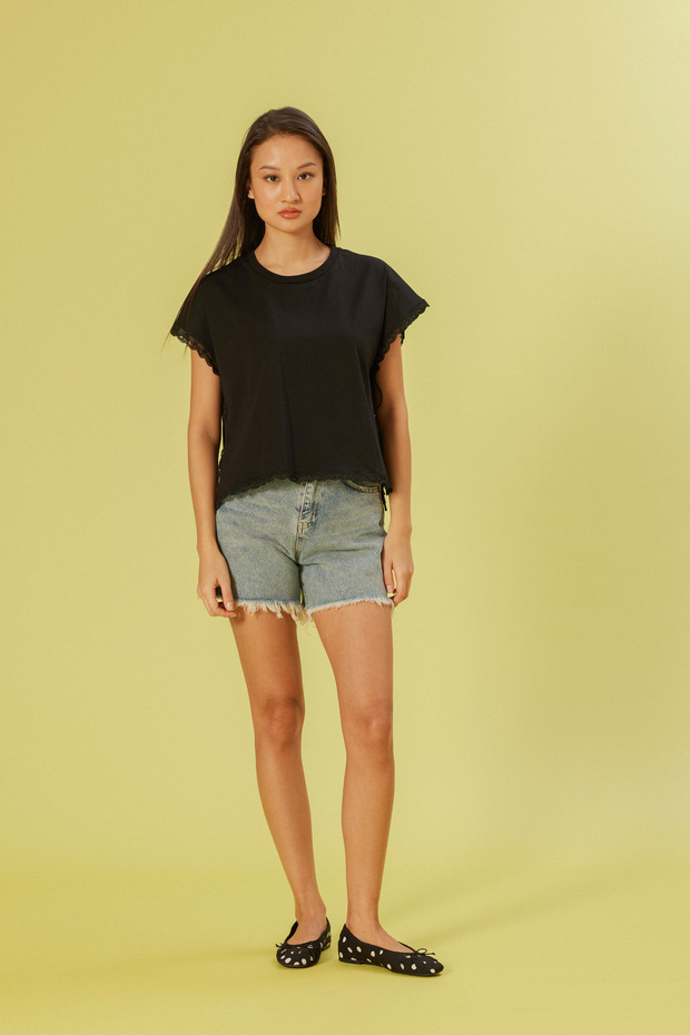 Lace Detailed Cotton Pack T-Shirt