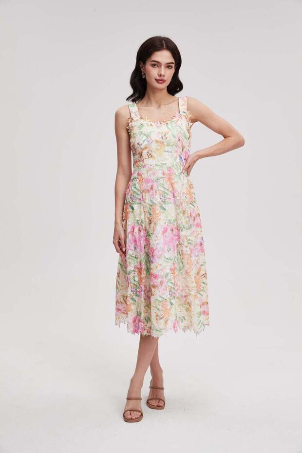 Patterned cami midi dress - 1