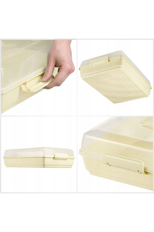 Rectangular Plastic Container for Cakes, Pastries, Cake Box, Large - 4