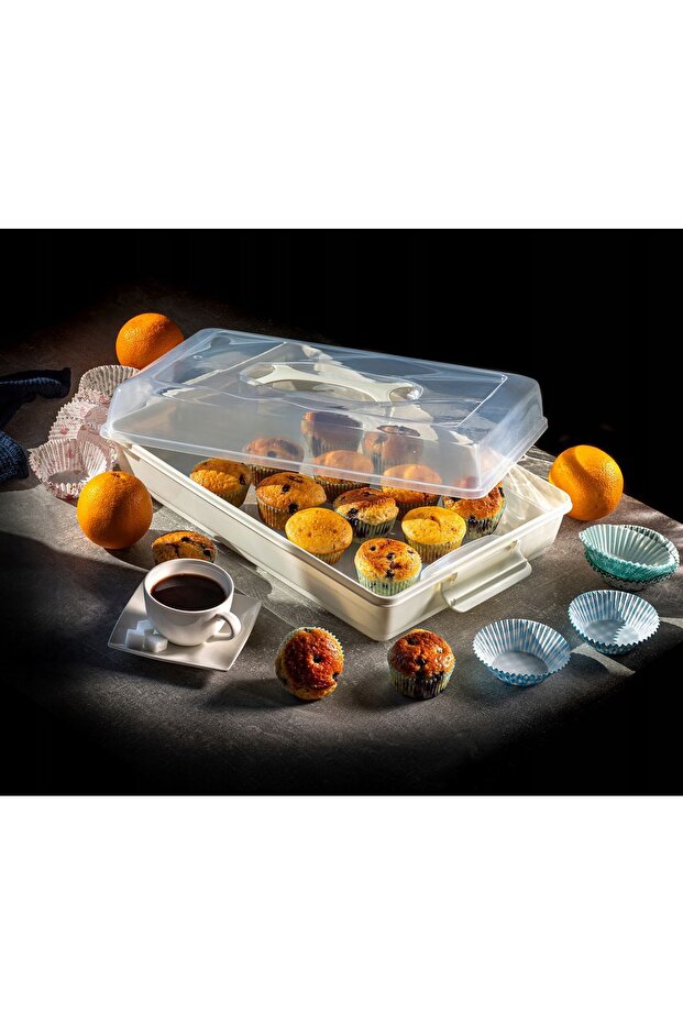 Plastic Container for Cakes, Pastries, Cake Box, Rectangular, Large - 7