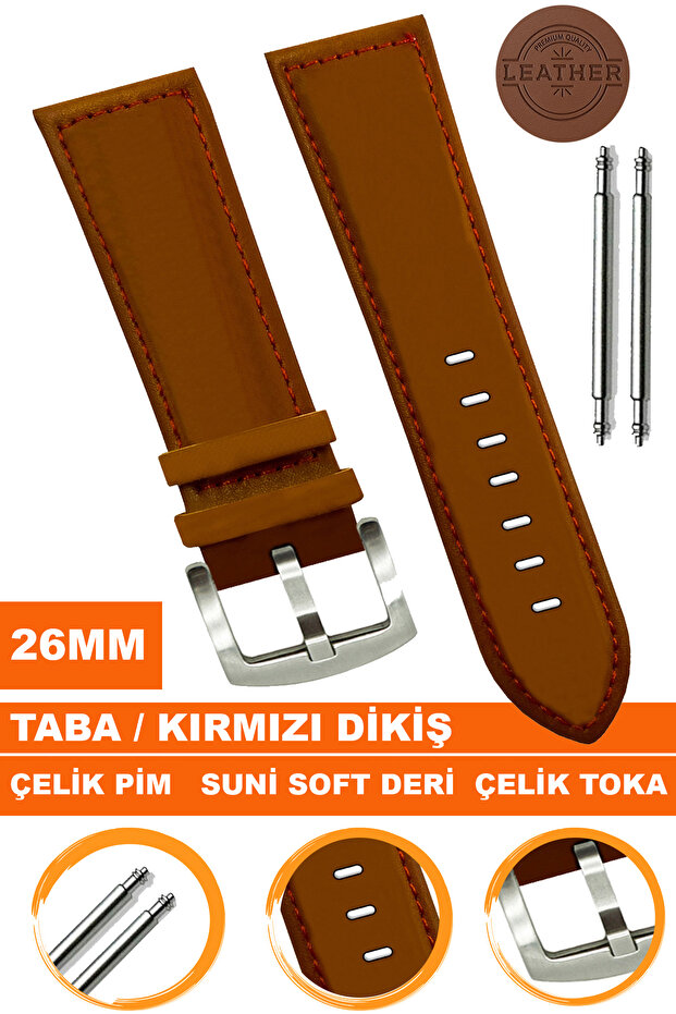 Soft Leather Watch Band Strap Compatible with 26mm Watches Al11Soft26Mm
