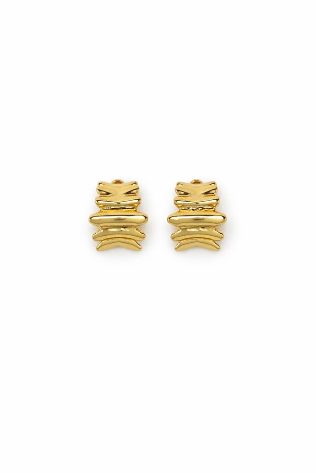 Geometric Stripe Half Hoop Earrings