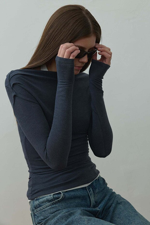 Mavi Emy İkili Bluz - 1