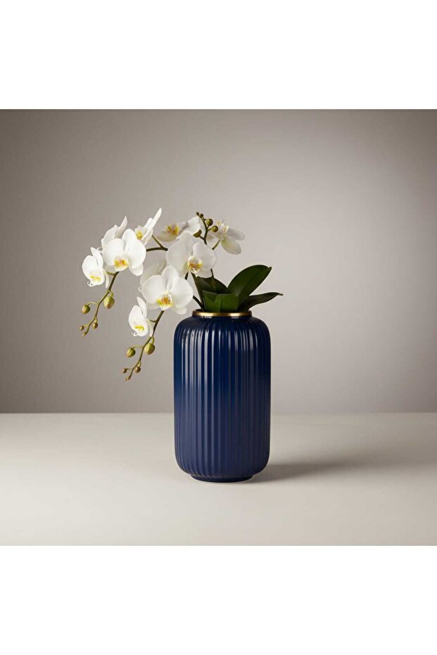 Stilren Navy Blue Gilded Vase