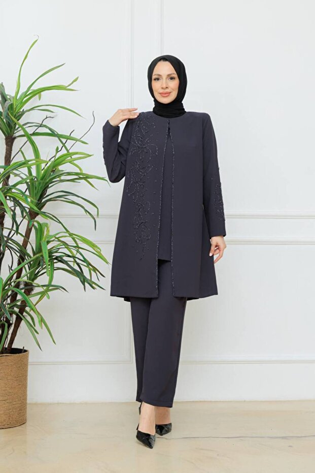 Women's Flower-Embroidered Stylish Pants Suit