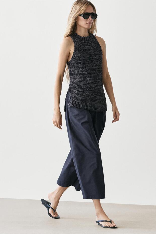 Melanj örgü halter top - 2