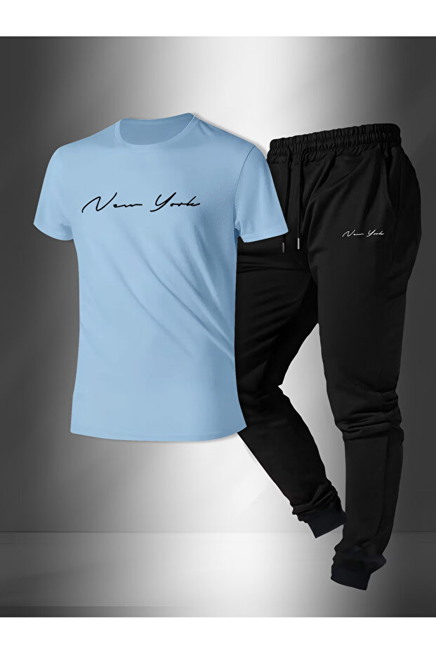 New York Printed Oversized Bottom Top Tracksuit Set