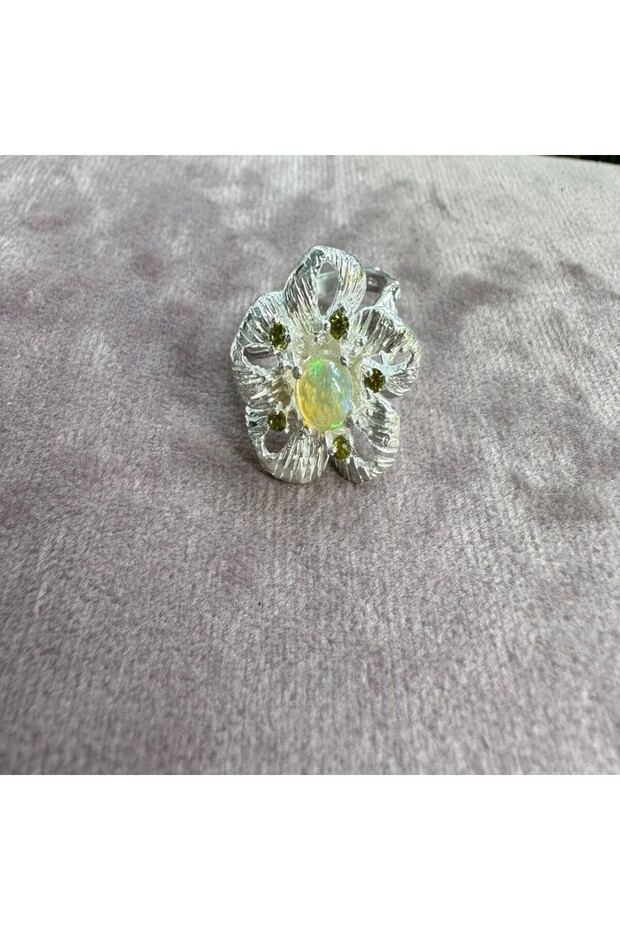 inel argint opal- floare - 4