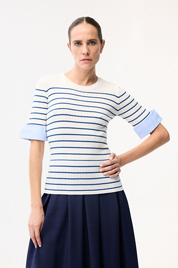 Bisiklet Yaka Triko Kazak - 1