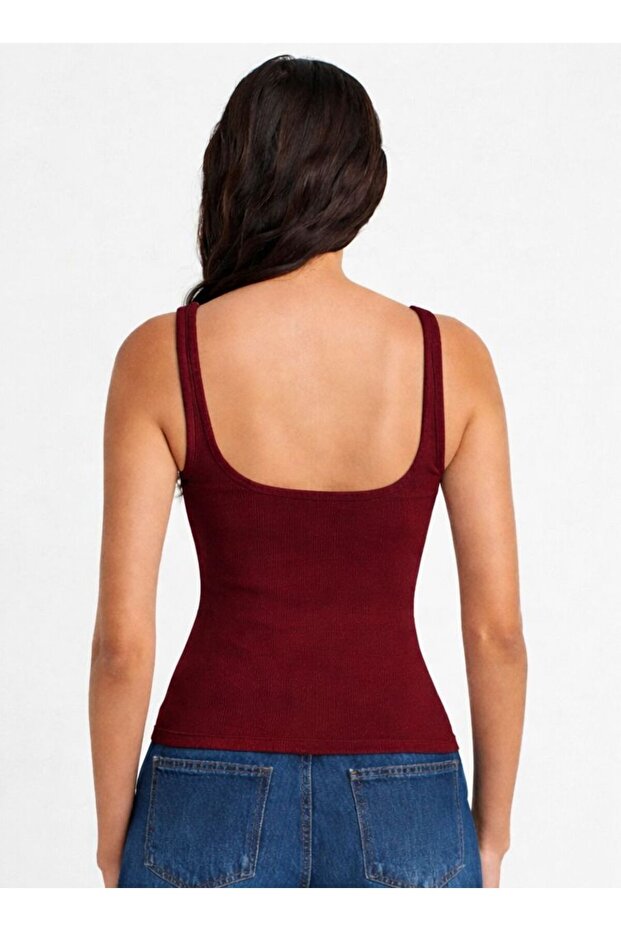 21057 Askılı Atlet-Bordo - 3