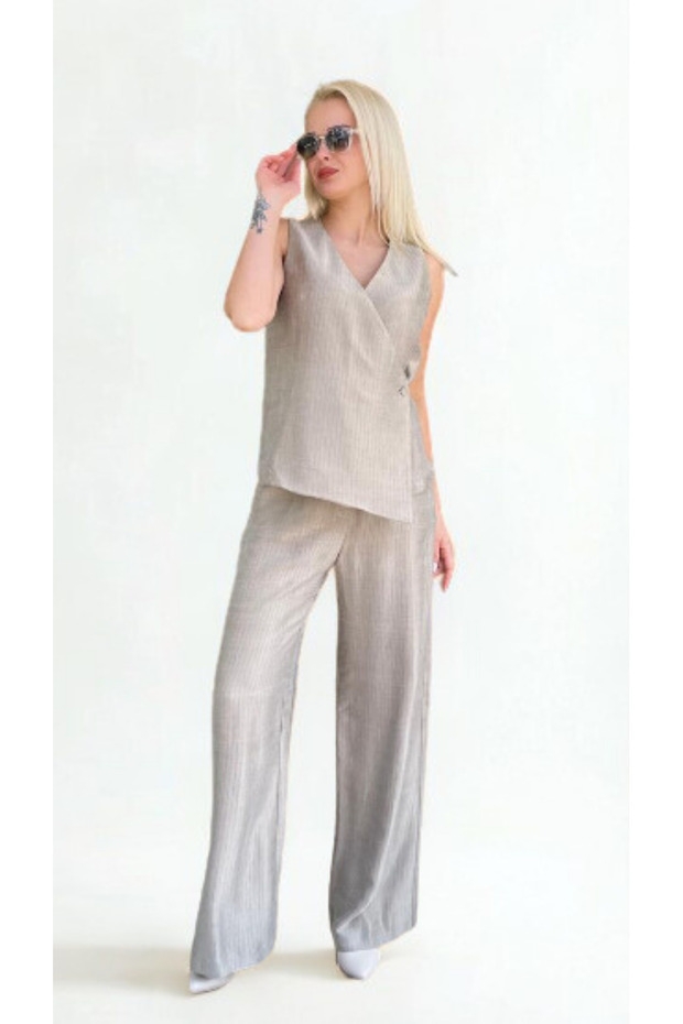 SİMLİ CUPRA KUMAŞ YELEK - 5