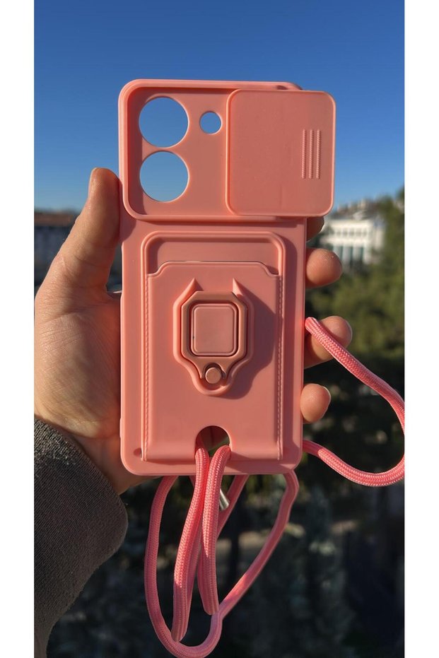 Phone Case Compatible with Vivo Y36, with Neck Strap and Ring Stand