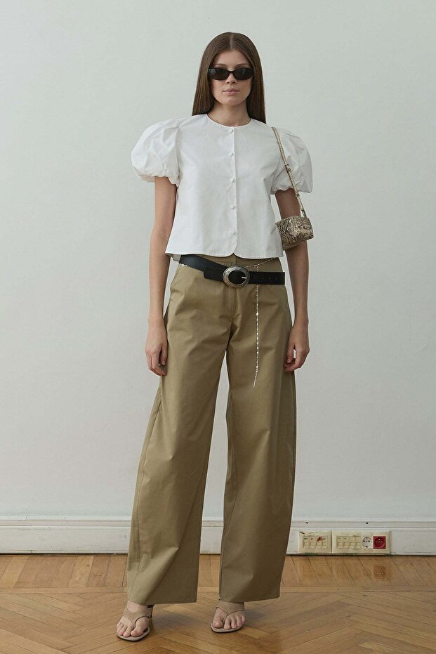 Ekru Beth Balon Kol Gömlek - 2