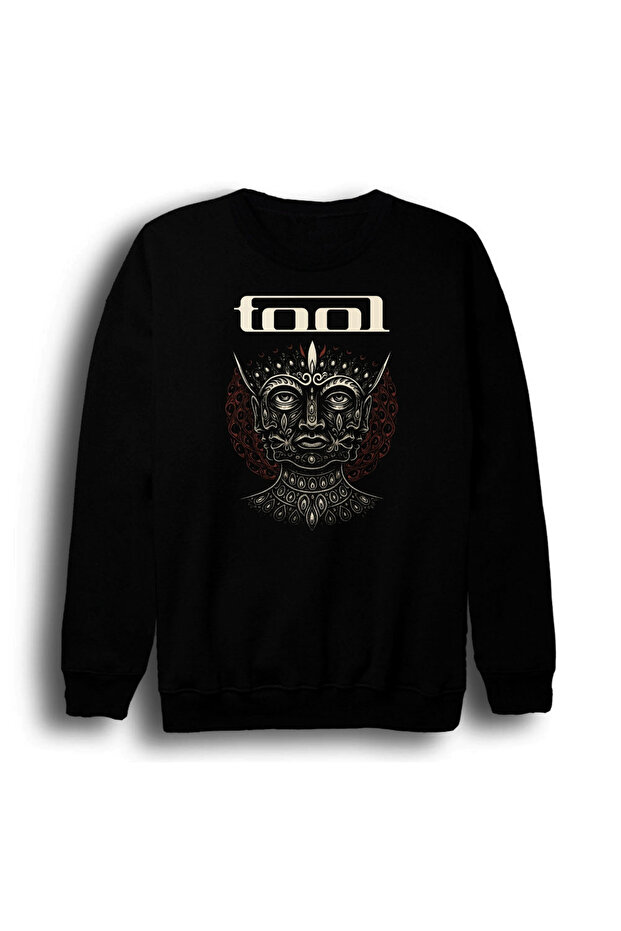 Tool Music Group - Fear Inoculum Printed Unisex 100% Cotton Crew Neck Black Sweatshirt