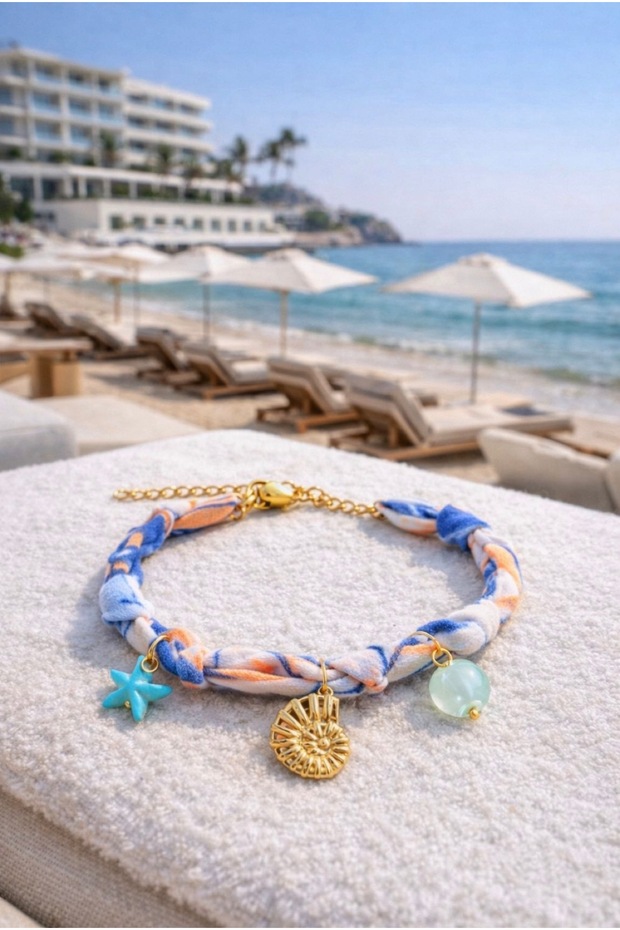 Colorful Knitted Fabric Charm Bracelet