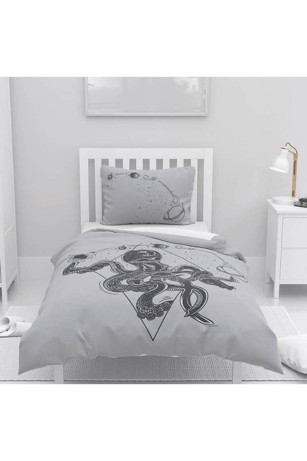 Children's Room Cotton Lu Duvet Cover Set Bed Sheet Sız Uzay Ve Ahtapot