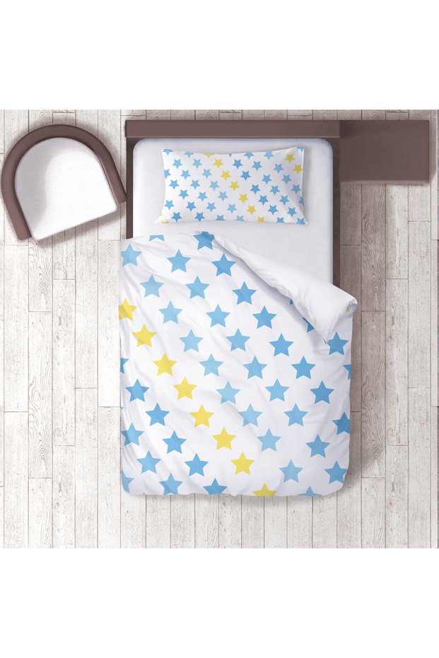 Children's Room Cotton Lu Duvet Cover Set Bed Sheet Sız Yıldızlar No.00124