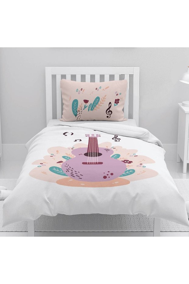 Children's Room Cotton Lu Duvet Cover Set Bed Sheet Sız Gitar
