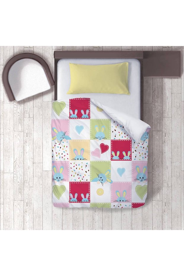Children's Room Cotton Lu Duvet Cover Set Bed Sheet Sız Tavşanlar No.50004