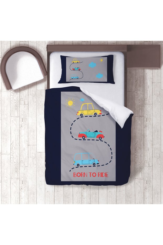 Children's Room Cotton Lu Duvet Cover Set Bed Sheet Sız Arabalar No.00005