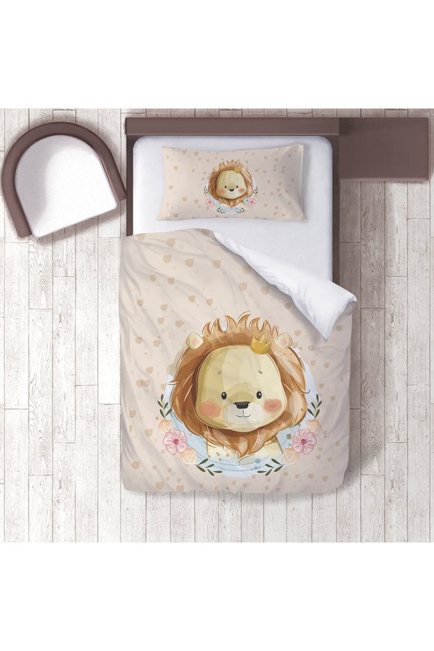Children's Room Cotton Lu Duvet Cover Set Bed Sheet Sız Orman Hayvanları No.00162