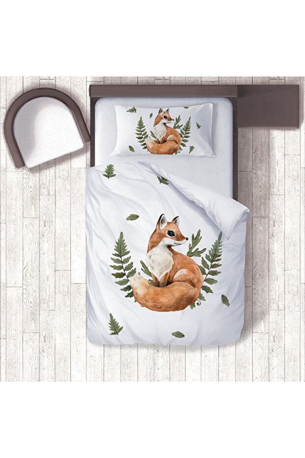 Children's Room Cotton Lu Duvet Cover Set Bed Sheet Sız Tilki, Forest Animals
