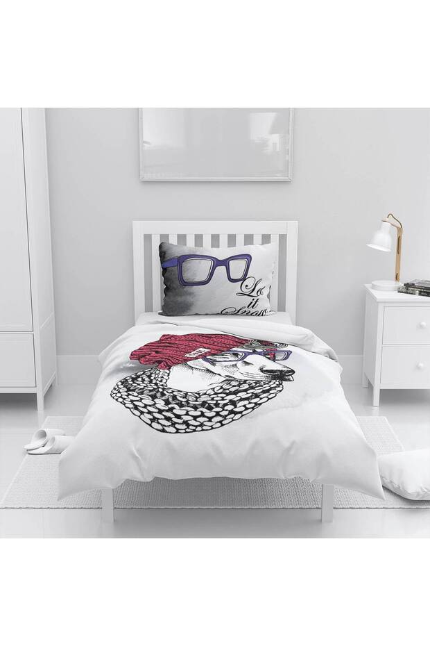 Children's Room Cotton Lu Duvet Cover Set Bed Sheet Sız Köpek No.55003