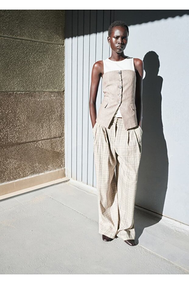 Düğmeli straplez bluz - 2