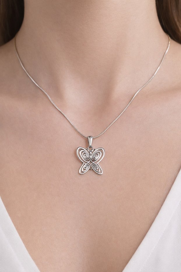 Füsün Butterfly Necklace Museum of Innocence Steel